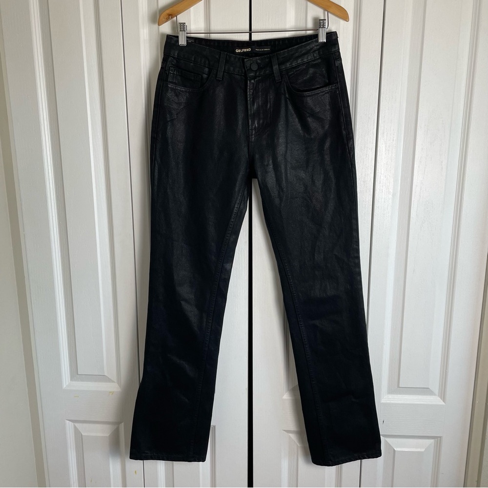 NWOT GRLFRND Hailey Low Rise Slim Boot Jeans Pants Womens 27 in Manhattan Coated - Picture 2 of 16